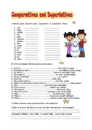 English Worksheet: Comparatives and Superlatives
