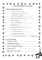 Auxiliary verbs do-does worksheet 