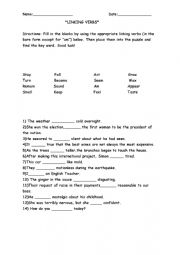 English Worksheet: linking verbs