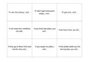 English Worksheet: What if... 1st Conditional cards (game)