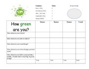 English Worksheet: How Green Are You interview worksheet