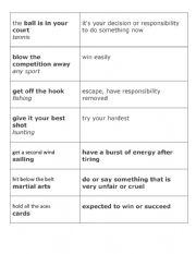 English Worksheet: sports idioms