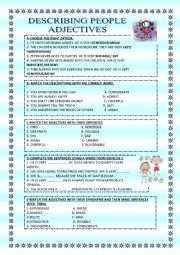 English Worksheet: adjectives about people