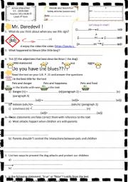 English Worksheet: Safety at home (session one)