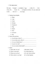 English Worksheet: fly high 3