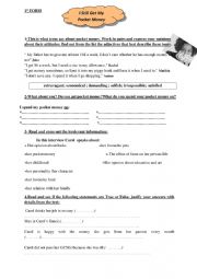 English Worksheet: pocket money