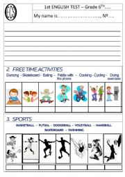 English Worksheet: Sports 