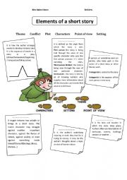 English Worksheet: elements of a short story