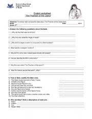 English Worksheet: The Phantom of the Opera worksheet, kate Mcmullan, Stepping Stones 