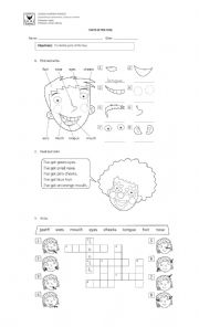 English Worksheet: My Face