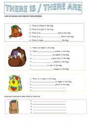 English Worksheet: There is - There are