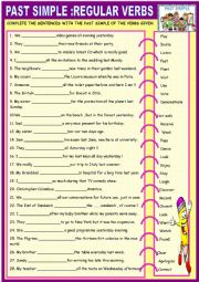 English Worksheet: Past simple regular verbs