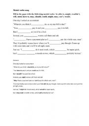 English Worksheet: Modal Verbs