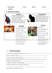 English Worksheet: Types of Books 