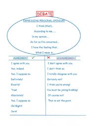 English Worksheet: DEBATE