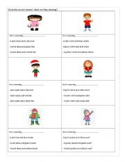 English Worksheet: clothes description