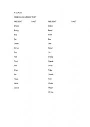 English Worksheet: IRREGULAR VERBS