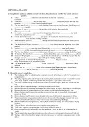 English Worksheet: Adverbial clauses