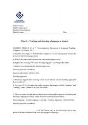 English Worksheet: Reading comprhesinon about teaching english 