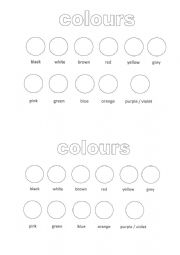 English Worksheet: Colour and name