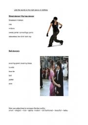 English Worksheet: comparison hip hop outfit vs Harry potter danceball outifit