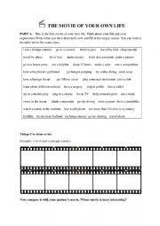 English Worksheet: The Movie of your Own Life