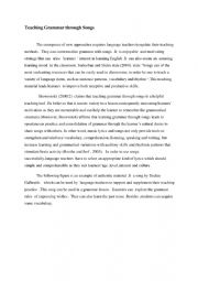 English Worksheet: Teaching Grammar through Songs  