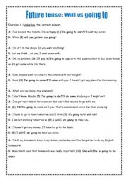 English Worksheet: future