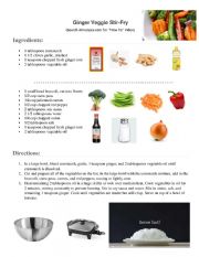 English Worksheet: Ginger Veggie Stir Fry