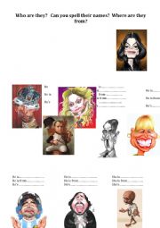 English Worksheet: famous people