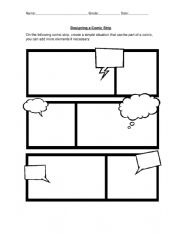 English Worksheet: Designing a Comic Strip