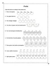 English Worksheet: Fruits 