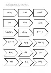 English Worksheet: adjectives - antonyms