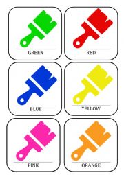 English Worksheet: colour flashcards