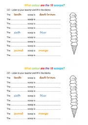 English Worksheet: Colours and Ordinal numbers