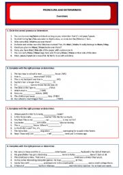 Pronouns and determiners