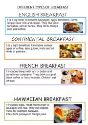English Worksheet: Dyferents types of breakfast