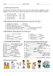 English Worksheet: Present continuous and occupations exam
