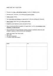 English Worksheet: Writing planning