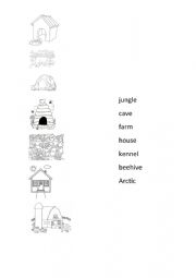 English Worksheet: Animals and their homes
