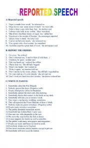 English Worksheet: Reported Speech