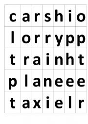 Transport vocabulary jigsaw game