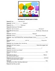 English Worksheet: Getting to know each other_Oral_Interaction