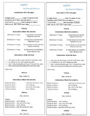 Happy by Pharrel Williams Worksheet