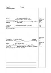 English Worksheet: Draw the pirate