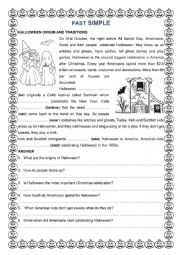 English Worksheet: Halloween origin and traditions 