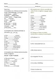 English Worksheet: Verb to be