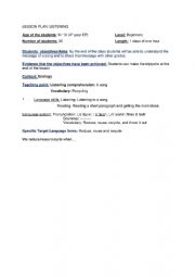 English Worksheet: Lesson plan: listening
