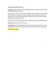 English Worksheet: First day game