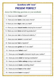 English Worksheet: Have you ever?